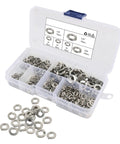 Stainless Steel Washers Set 350 Pc Assortment With Multiple Sizes And Spring Lock Features, Flat Washers For Screws And Nuts, Built For Auto And Industrial Projects, Durable Gasket Washers For Any Hardware Job, open organizer box