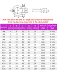 Specification chart for Heavy Duty Stainless Steel Shackle M22-M38 Screw Pin Anchor Bow Shackle For Rigging And Lifting Chains Wirerope