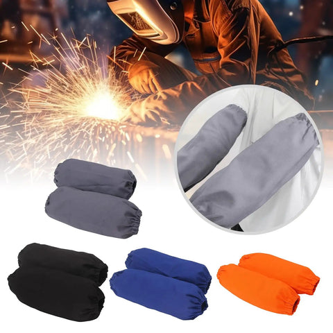 Heavy Duty Welding Arm Protectors With Flame Retardant Gray Sleeve Guards for Shop and Auto Repair; various colors shown.