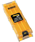 Transparent yellow case for Jigsaw Blade Set With Case, 14 Piece T Shank Blades For Wood And Metal, Case Included.