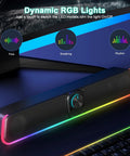 Wired USB Powered Bluetooth Computer Sound Bar With RGB Lighting And Volume Knob HiFi Stereo Bangin Portable Gaming Speaker