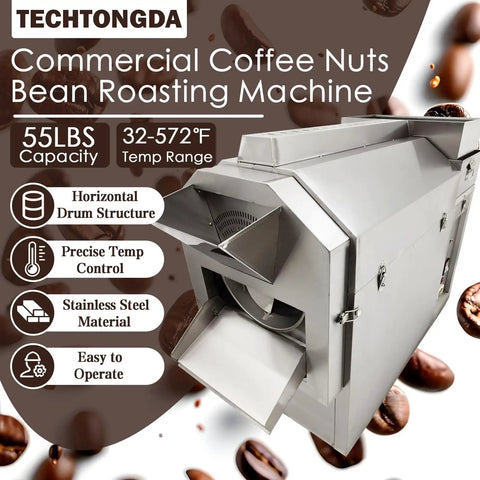 Commercial Coffee Roaster And Nut Roaster Drum Machine Three Phase 55 Lbs Electric Heavy Duty 208V 6500W roaster close-up