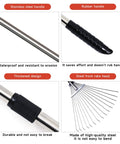 Details of Adjustable Metal Garden Rake With Telescoping Handle 32 To 63 Inch Dethatching And Leaf Collection Tool For Lawns Yards And Patios