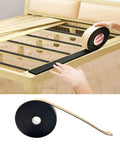 Heavy Duty Anti Squeak Tape For Queen Bed Slats 0.12 Thick X 1.18 Wide X 32.8 Ft applied on wooden bed slats for soundproofing.