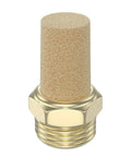 One Quarter Inch Male Thread Sintered Bronze Exhaust Muffler Silencer For Pneumatic Systems Pack Of 5, brass fitting close-up
