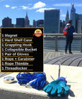 1200 Lb Magnet Fishing Kit With Heavy Duty Case Double Sided Magnets 2 In 1 For Treasure Hunters Includes Grappling Hook 65 Ft Rope Gloves