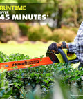 40V Cordless Hedge Trimmer Kit With 24 Inch Dual Steel Blades And Fast Charger For Zero Hassle Yard Work and Serious Weekend Warrior Grind For Nifty Garden Refresh in action trimming hedges.