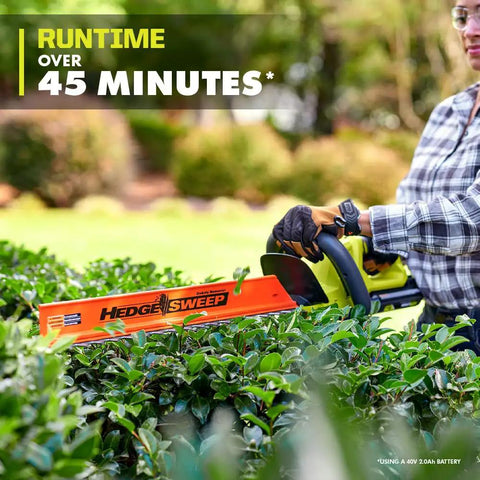 40V Cordless Hedge Trimmer Kit With 24 Inch Dual Steel Blades And Fast Charger For Zero Hassle Yard Work and Serious Weekend Warrior Grind For Nifty Garden Refresh in action trimming hedges.
