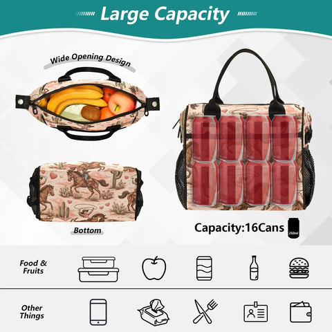 Insulated Lunch Bag Tote For Work And Outdoors Leak Proof Reusable Cooler With Shoulder Strap Easy To Clean And Stain Resistant 12L Capacity