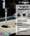 3.6 Degree Tapered Ball Nose CNC Router Bit, 1/4 Inch Shank, 3 Flutes, Up Cut End Mill in use on wood surface for engraving.