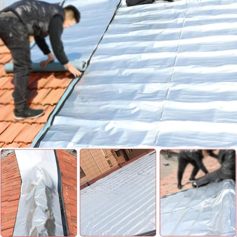 Heavy Duty Self Adhesive Roofing Tape For Fixing Shingles And Rv Leaks Pro Grade Waterproof Bitumen Underlayment Roll being installed on a roof.