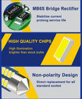 3175 Led Festoon Bulbs 31mm 1.22in 12V Ultra Bright 6000K White Interior Lighting Kit showing chip design and features
