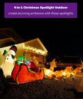4 In 1 RGBW Low Voltage Landscape Lighting Kit With Plug In Transformer illuminating Christmas decorations at night.