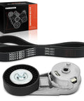 Serpentine Belt Drive Kit With Tensioner For Chevy Pontiac Saturn Cars 2005 2012 Malibu Classic G6 Solstice Aura Sky 2.0L 2.2L 2.4L
