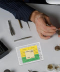 No Sweat Heavy Duty Stainless Steel Watch Screws Assortment Set featuring precision flat head micro fasteners on a work table.