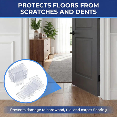 10 Pack Adjustable Furniture Levelers And Flexible Shims To Knock Out Pesky Wobbles On Couches Tables And Uneven House Floors With Strong Nonslip Grip Design, clear levelers on hardwood floor.