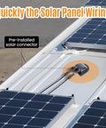 Solar Cable Entry Gland Kit with 10AWG Cable and UV Resistant Dual Entry Housing on RV Roof with Solar Panels