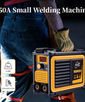 Person holding Beefy Portable 250A 110V Stick Welder With IGBT Digital LCD Display for home DIY projects