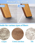 Before and after showing Heavy Duty Teflon Chair Sliders 22 Mm Square Nail On Furniture Glides PTFE Floor Savers for floors