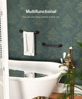 Bathroom with Two Pack 12 Inch Anti Slip Shower Grab Bars in Oil Rubbed Black Bronze and Antique Brass Finish, multifunctional use