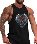 Mens Graphic Tank Top Featuring A Dope Heart Shaped Car Engine Print, 5XL, breathable cotton, perfect for gearheads.