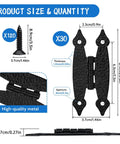 Bulk 30 Pack Dope 3.5 Inch Black Antique Butterfly H Shaped Hinges With Hammered Texture, dimensions and quantity details shown.