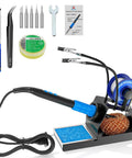 Heated 100W Soldering Iron Kit With LCD Temp Readout And Auto Sleep, tools and accessories for PCB projects, includes tips, solder sucker