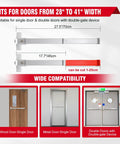 Commercial Exit Door Panic Bar With External Lever In Silver Stainless Steel, Fireproof Lock Set, fits multiple door types