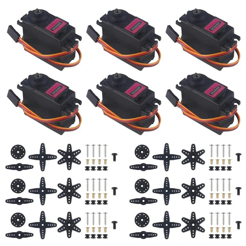 MG996R Six Pack High Speed 180 Degree Digital Servo Motors with accessories for RC builds