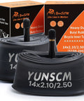 Two Pack 14 Inch Bike Tubes Heavy Duty 14x2.10 To 14x2.50 AV32mm Schrader Valve 52/64-254 Durable Inner Tubes For Tires