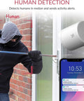 Two Pack Outdoor Security Camera Set 1080p Waterproof WiFi Smart Cams With Night Vision Motion Alerts Cloud Storage Smartphone App Alexa Compatible Front Door Surveillance System detecting intruder.