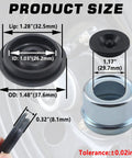 Product size diagram showing 20 Pack Trailer Hub Rubber Grease Plugs For Spindle Axle Dust Caps And Hubs Bearing Grease Covers Replacement