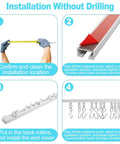 Self Adhesive Curtain Track For No Drill Ceiling Or Wall Mount 9.8 Ft Curtain Rail With Smooth Glide For RV Trailer And Home Easy Install Heavy Duty Adhesive Ceiling Track System, installation steps