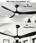 Sloped Ceiling Fan Adapter For Angled Ceilings Up To 45 Degrees Heavy Duty Mounting Bracket With Easy DIY Install displayed with fan