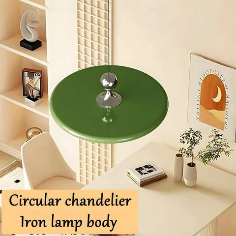 French Cream Dome Swing Arm Hanging Lamp With Acrylic Shade Pendant Light Iron Body Dope Three Color Temperature Modes