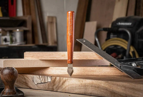Premium Woodworking Marking Knife With Razor Sharp High Carbon Steel Blade and Durable Wooden Handle on timber surface