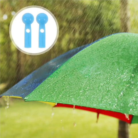 Super Easy Umbrella Repair Beads Kit with 40 Plastic Tail Tips And End Caps For Quick Folding Fix On Rain Or Sun Parasols For Snag Free Grip blue plastic umbrella rib tips on rain parasol canopy