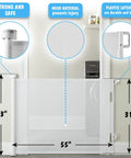 Retractable Baby Gate With Mesh For Quick Room Conversion And Kid Friendly Living Extends 0 To 55 Inches Wide And 33 Inches High with sturdy lock in doorway