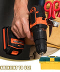 Heavy Duty Plastic Handheld Toolbox With Rugged Ergonomic Handle For Storing Hardware And Gear Making The Daily Grind Easy Around The Home Garage Or Job Site with tools in use