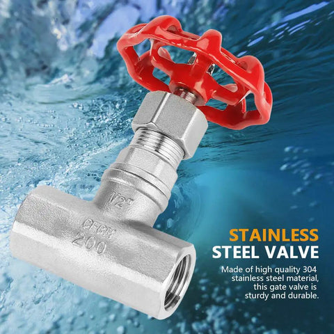 Beefy 1/2 Inch DN15 Stainless Steel Gate Valve Shut Off Valve For Water Oil Gas With Female Threaded Connection 304 Steel