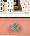 Retro Style Ceramic Drawer Knobs Six Pack for Cabinets and Dressers - Vintage Single Hole Handles on drawer