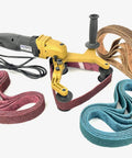 Heavy Duty 110V Variable Speed Pipe Polisher And Grinder with multiple sanding belts for metal finishing use.