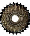 7 Speed Bicycle Freewheel TZ500 Screw On 14-28T durable steel for urban commuter and city bike, top view of gear teeth