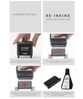 Changing ink pads for Heavy Duty Time In Time Out Self Inking Rubber Stamp With Bright Red Ink for simple attendance logging.