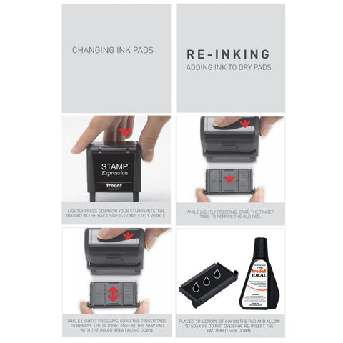 Changing ink pads for Heavy Duty Time In Time Out Self Inking Rubber Stamp With Bright Red Ink for simple attendance logging.