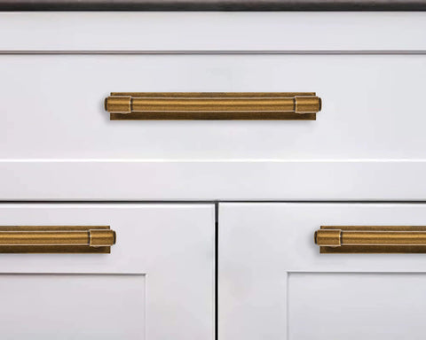 Five Pack Five Inch Center To Center Champagne Bronze Finish Cabinet Pulls With Backplates And Base Plates Zinc Alloy Vintage Kitchen Hardware