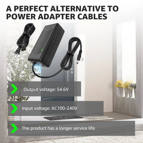 54.6 Volt Lithium Battery Charger for Jetson Haze JHAZE Series Black OB CAN BLK Replacement Fast Charge Power Adapter