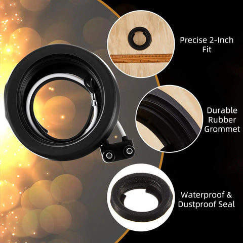 2 Inch Rubber Grommets For Trailer Side Marker Lights Truck Boat And RVs With 2 Pin Wire Pigtail Connector Kit showing precise fit