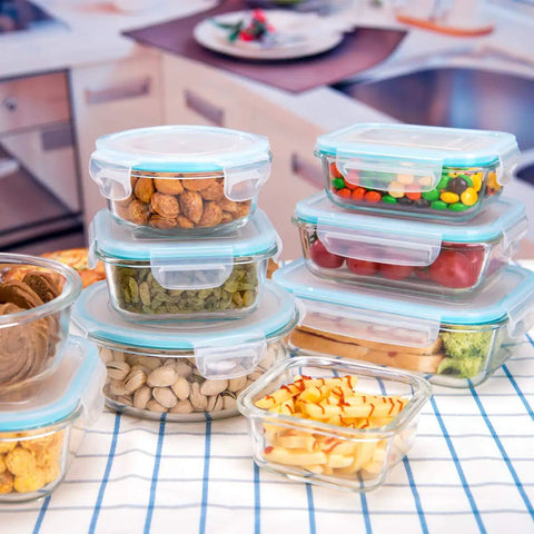 Glass Meal Prep Containers Set With Lids 18 Piece Storage Containers Airtight Leak Proof Oven Freezer Dishwasher Safe BPA Free