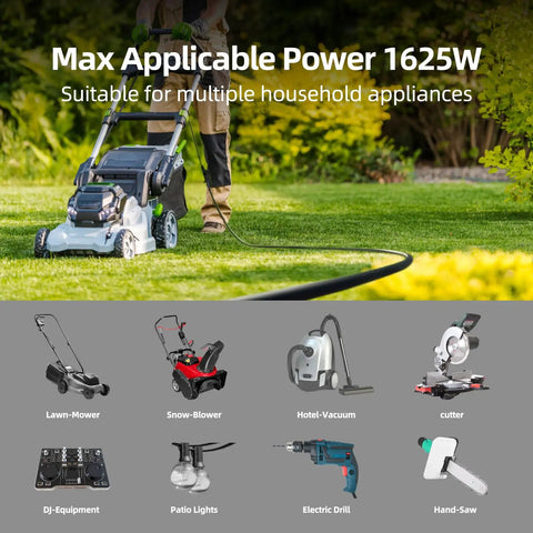 Indoor Outdoor Waterproof Extension Cord 25 Feet 3 Prong Power Cord For Home And Garden 16 AWG 13A 1625W ETL Listed